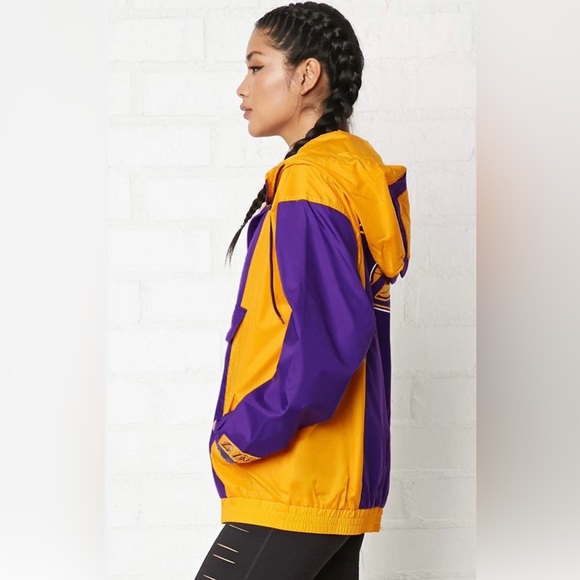Forever 21 lakers hooded anorak jacket windbreaker - Picture 3 of 3